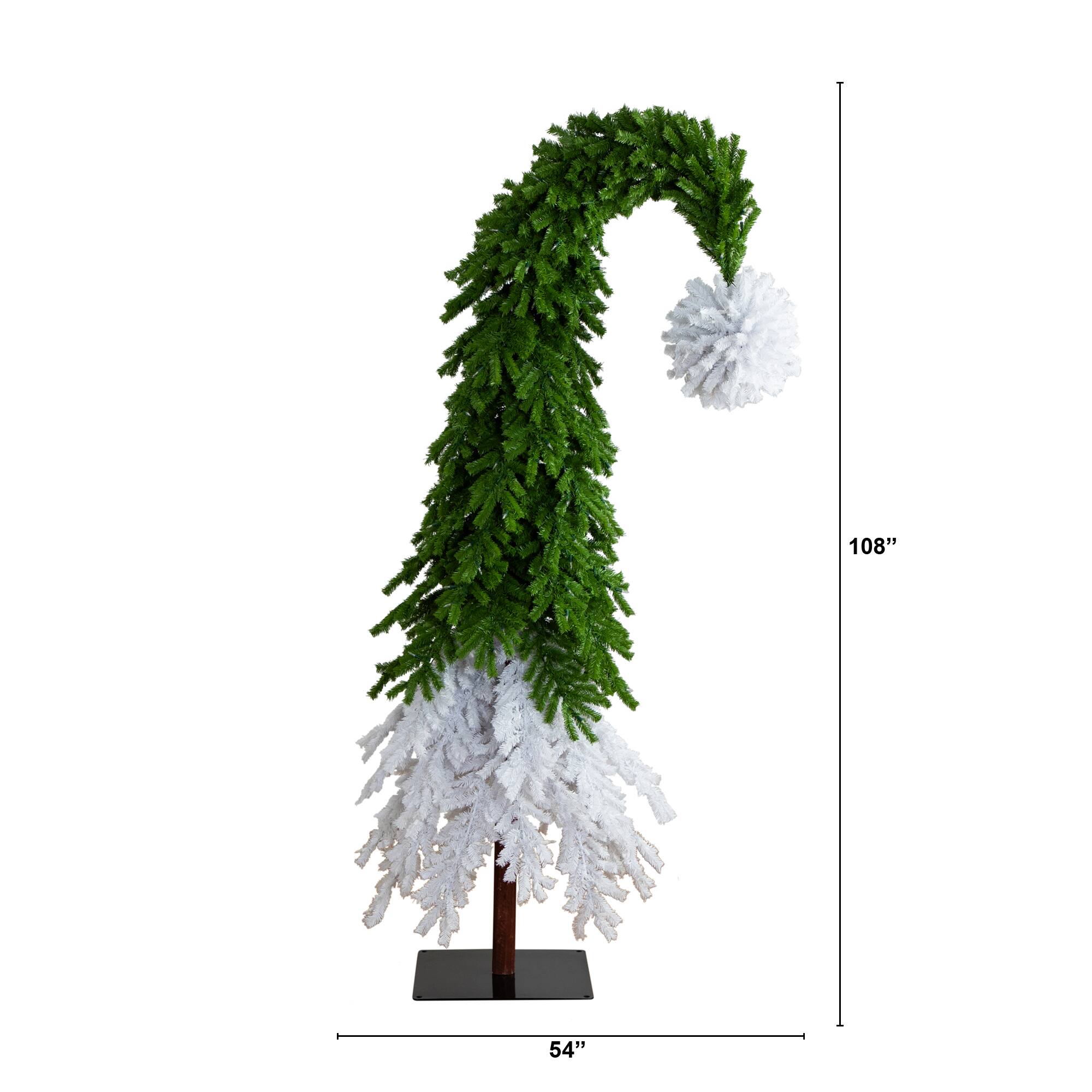 9ft. Pre-Lit Santa’s Hat Fir Artificial Christmas Tree, Clear LED Lights